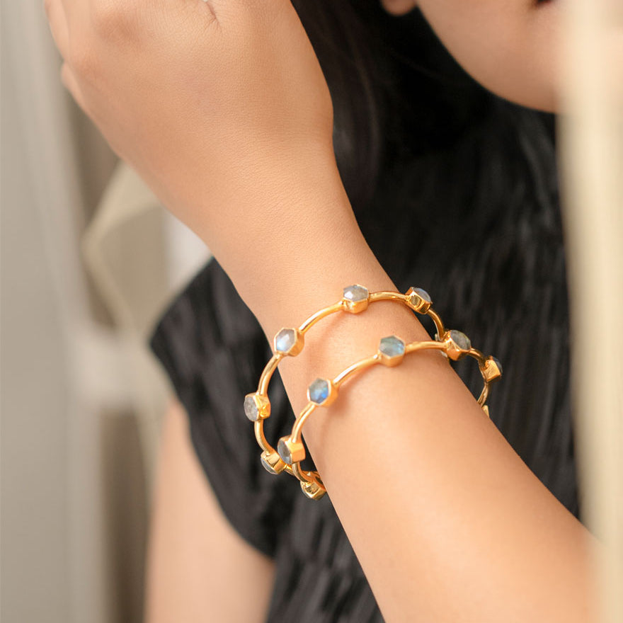 Gemma Bangles Labradorite (2 bangles)